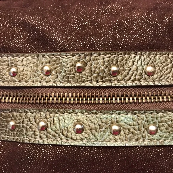 Brown and Gold Women's Bag - Picture 5 of 7